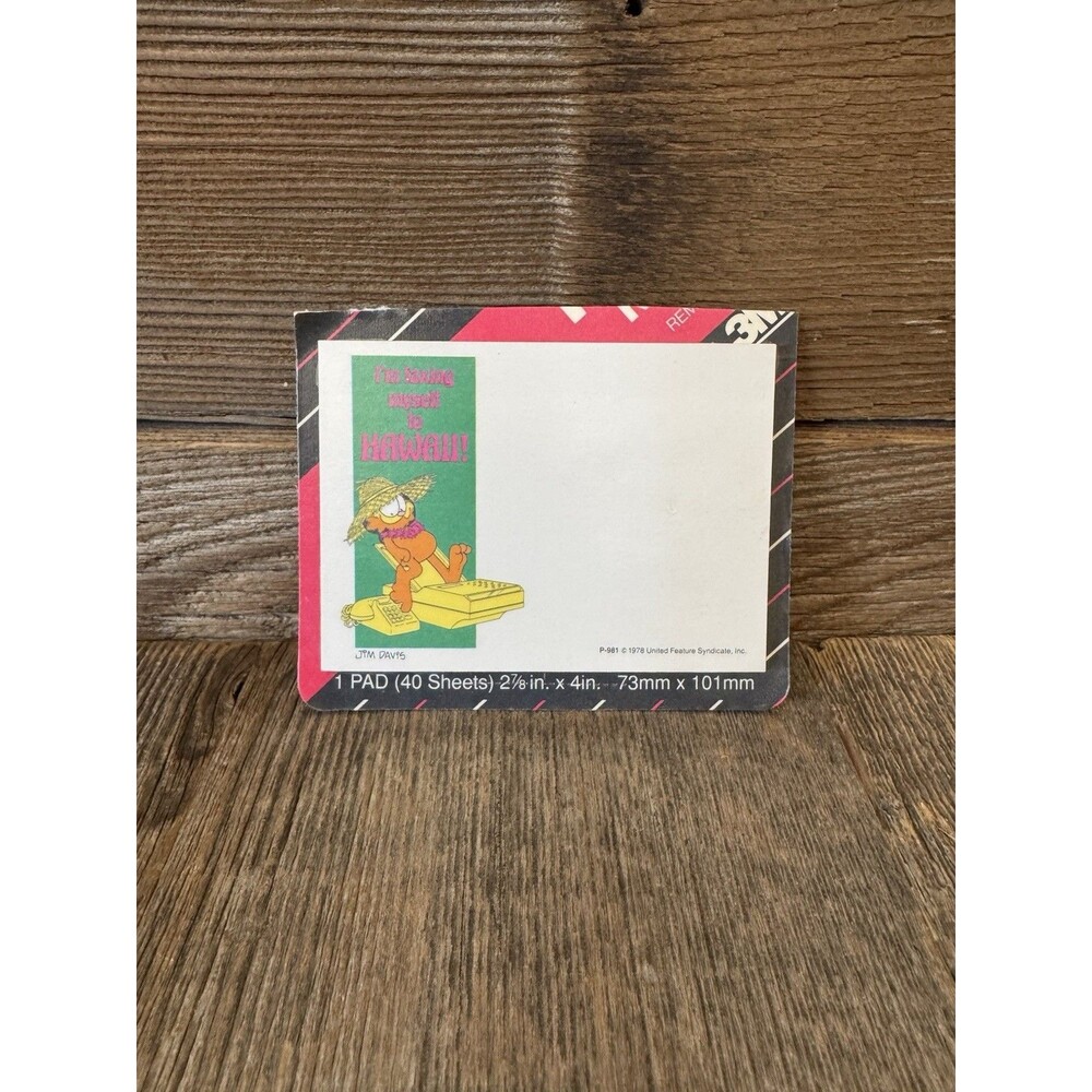 Vintage Garfield Notepad In Original Packaging